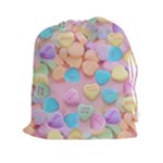 valentines candy hearts Drawstring Pouch (XXL)