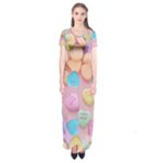 valentines candy hearts Short Sleeve Maxi Dress