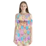 valentines candy hearts Shoulder Cutout Velvet  One Piece