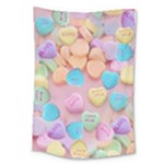 valentines candy hearts Large Tapestry