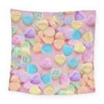 valentines candy hearts Square Tapestry (Large)