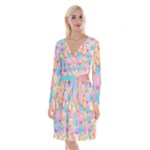 valentines candy hearts Long Sleeve Velvet Front Wrap Dress