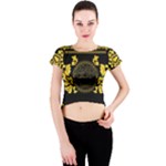 Gold Medusa Crew Neck Crop Top