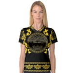 Gold Medusa Women s V-Neck Sport Mesh Tee