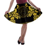 Gold Medusa A-line Skater Skirt