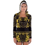 Gold Medusa Women s Long Sleeve Hooded T-shirt