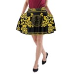 Gold Medusa A-Line Pocket Skirt