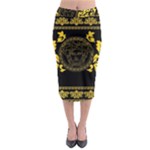 Gold Medusa Midi Pencil Skirt