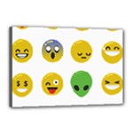 Emoji Happy Face Canvas 18  x 12  (Stretched)