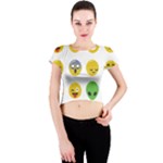 Emoji Happy Face Crew Neck Crop Top