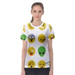 Emoji Happy Face Women s Sport Mesh Tee