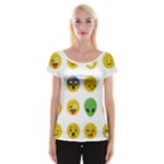 Emoji Happy Face Women s Cap Sleeve Top