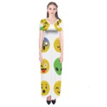 Emoji Happy Face Short Sleeve Maxi Dress