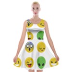 Emoji Happy Face Velvet Skater Dress