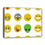 Emoji Happy Face Canvas 16  x 12  (Stretched)