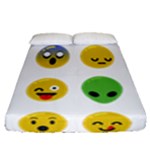 Emoji Happy Face Fitted Sheet (Queen Size)