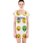 Emoji Happy Face Short Sleeve Bodycon Dress