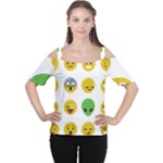 Emoji Happy Face Women s Cutout Shoulder Tee