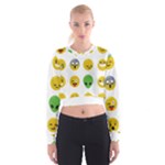 Emoji Happy Face Women s Cropped Sweatshirt