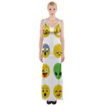 Emoji Happy Face Maxi Thigh Split Dress