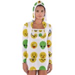 Emoji Happy Face Women s Long Sleeve Hooded T-shirt