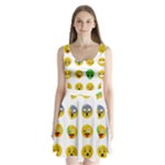 Emoji Happy Face Split Back Mini Dress 