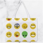 Emoji Happy Face Medium Zipper Tote Bag