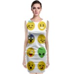 Emoji Happy Face Sleeveless Velvet Midi Dress