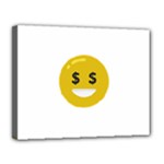 Money Eyes Emoji Canvas 14  x 11  (Stretched)