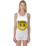 Money Eyes Emoji One Piece Boyleg Swimsuit