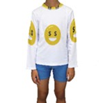 Money Eyes Emoji Kids  Long Sleeve Swimwear