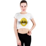 Money Eyes Emoji Crew Neck Crop Top