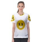 Money Eyes Emoji Women s Sport Mesh Tee