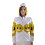 Money Eyes Emoji Hooded Wind Breaker (Women)