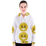 Money Eyes Emoji Women s Zipper Hoodie