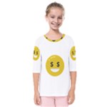 Money Eyes Emoji Kids  Quarter Sleeve Raglan Tee