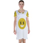 Money Eyes Emoji Short Sleeve Nightdress