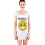 Money Eyes Emoji Short Sleeve Bodycon Dress