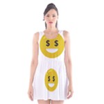 Money Eyes Emoji Scoop Neck Skater Dress