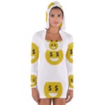 Money Eyes Emoji Women s Long Sleeve Hooded T-shirt