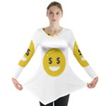 Money Eyes Emoji Long Sleeve Tunic 