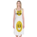 Money Eyes Emoji Midi Sleeveless Dress