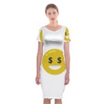 Money Eyes Emoji Classic Short Sleeve Midi Dress