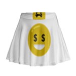 Money Eyes Emoji Mini Flare Skirt