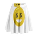 Money Eyes Emoji High Waist Skirt