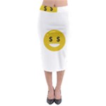 Money Eyes Emoji Midi Pencil Skirt