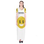 Money Eyes Emoji Short Sleeve Maxi Dress