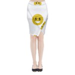 Money Eyes Emoji Midi Wrap Pencil Skirt