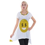 Money Eyes Emoji Short Sleeve Side Drop Tunic