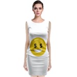 Money Eyes Emoji Sleeveless Velvet Midi Dress